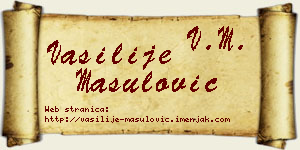 Vasilije Mašulović vizit kartica